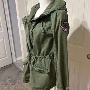 Olive Utility Jacket with Hood